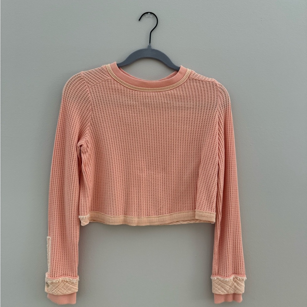 Free People Movement Waffle Knit Long Sleeve Top